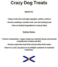 Load image into Gallery viewer, Crazy Dog Beef Lung Dehydrated Treats 8oz